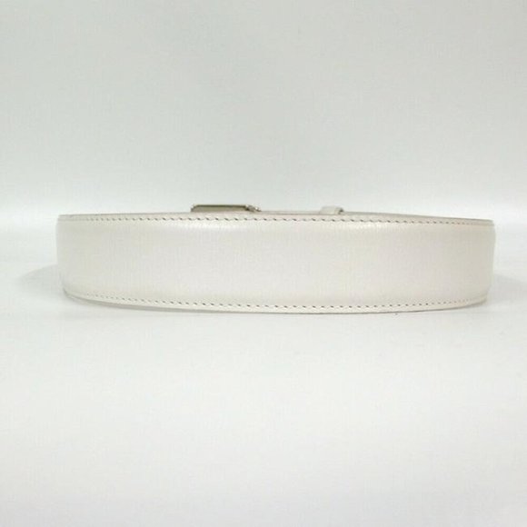 GUCCI White Tom Ford Era Chrome Square G Buckle main image 6